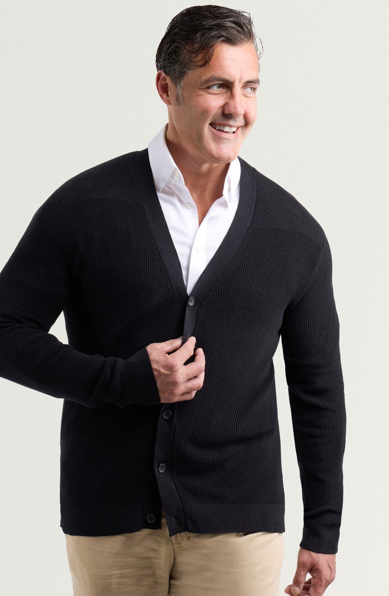 XRAY V-Neck Sweater Cardigan, Alternate, color, Black