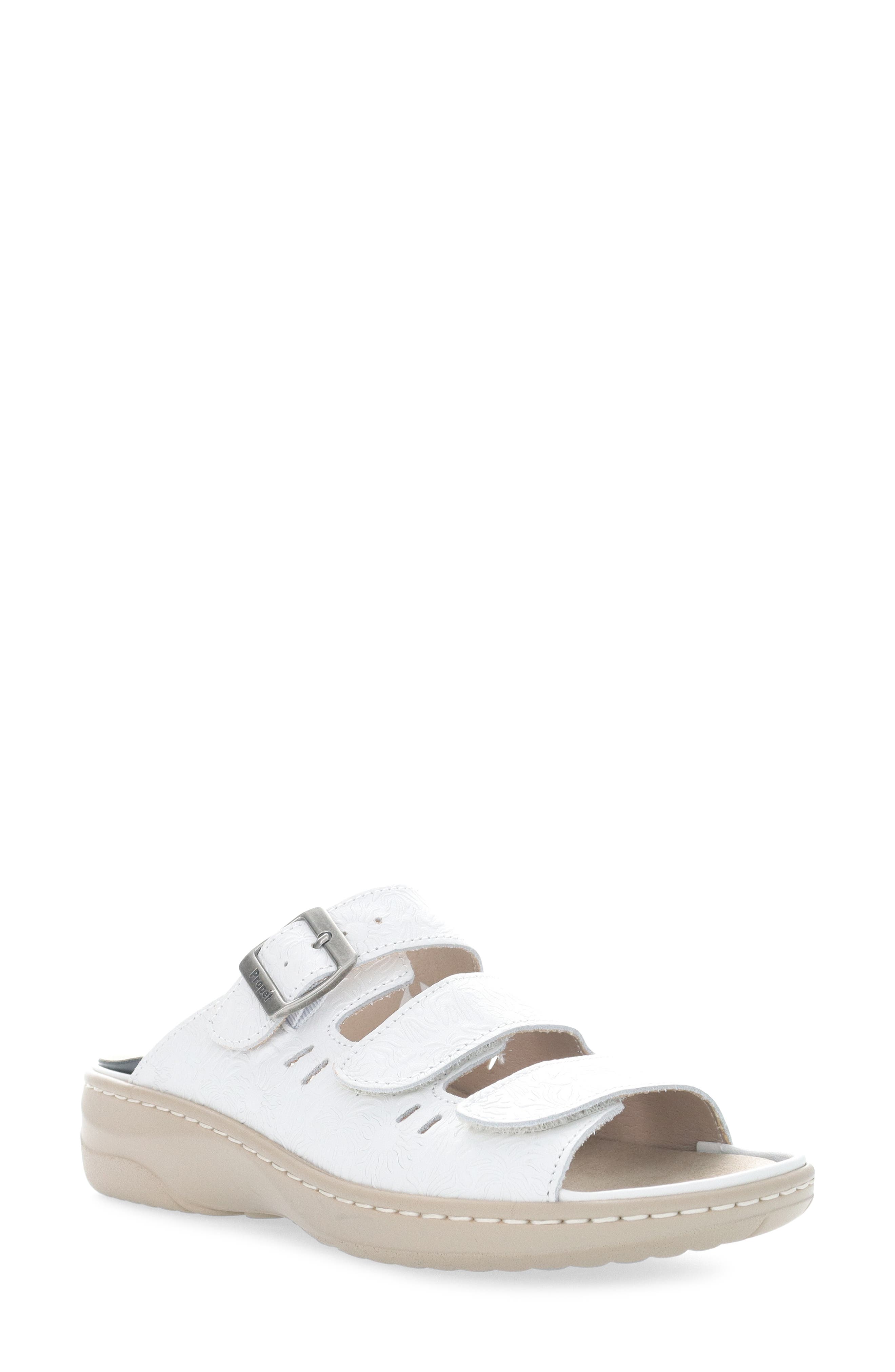 Propét Breezy Walker Slide Sandal, Main, color, White Onyx