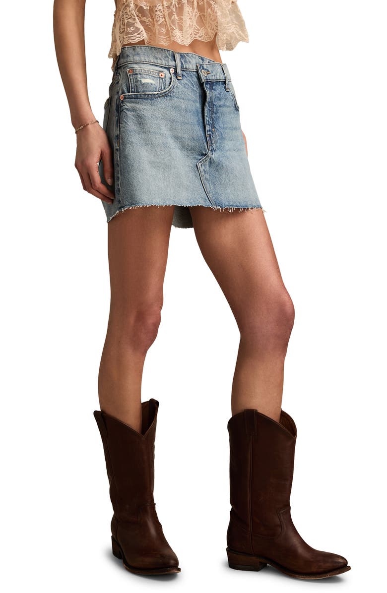 Lucky Brand Crossover Denim Miniskirt, Alternate, color, 