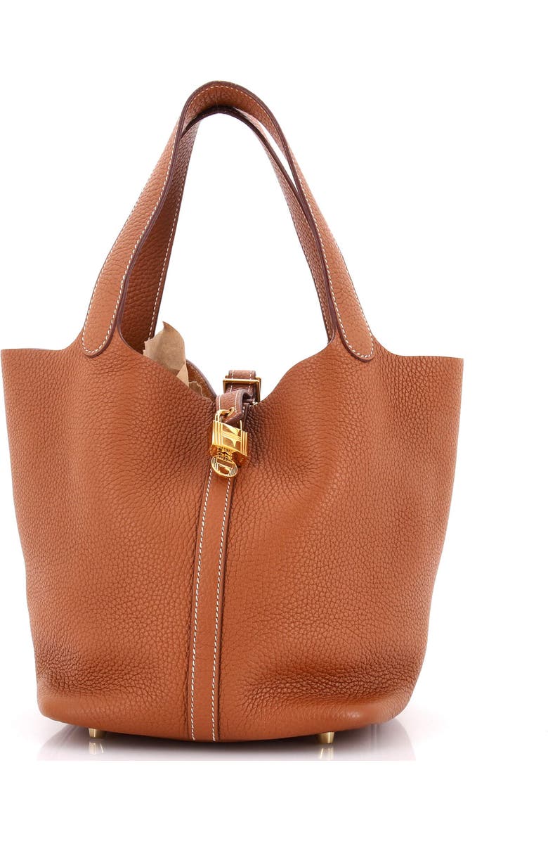 Pre-Owned Hermes Picotin Lock Bag Felt with Leather PM, Alternate, color, Gris Moyen