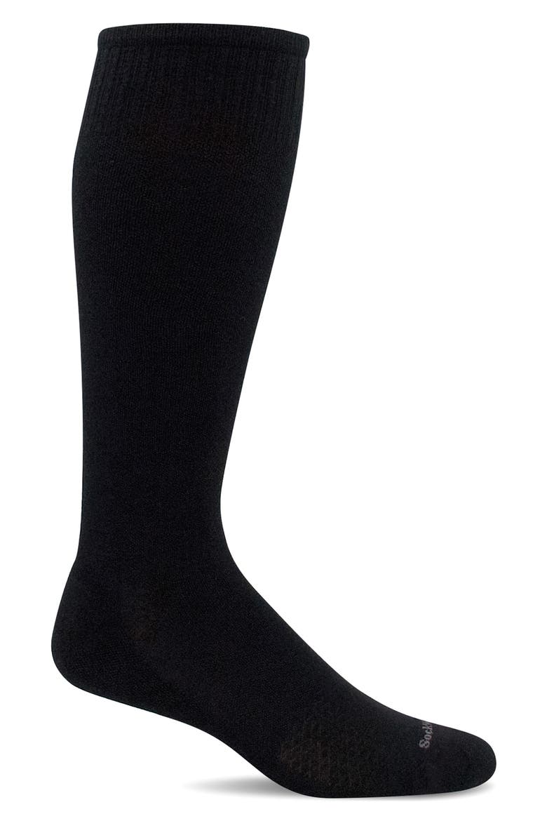Featherweight Compression Socks, Main, color, BLACK