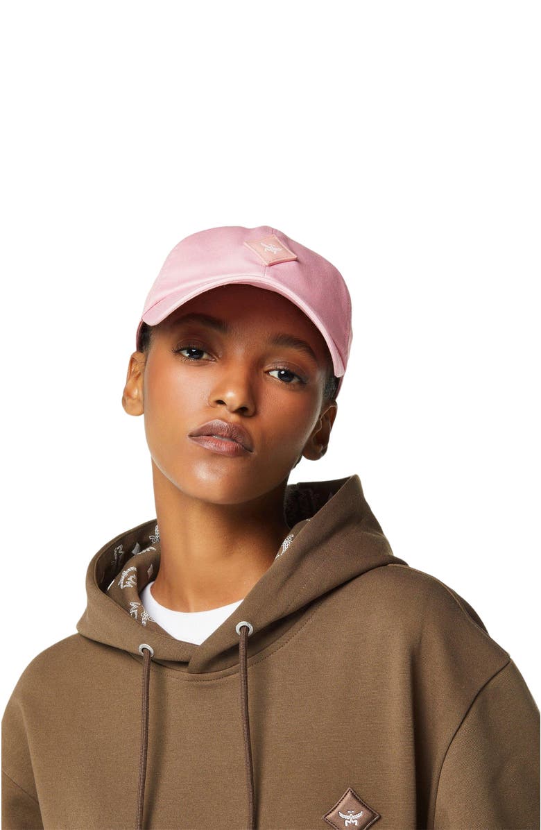 MCM Essential Diamond Cap in Cotton Twill, Alternate, color, Pink