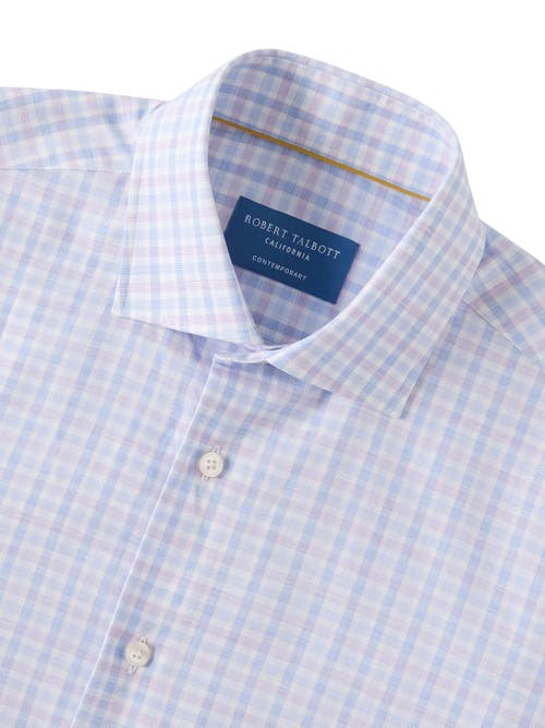 Robert Talbott Reynolds Check Cotton/linen Shirt In Blue