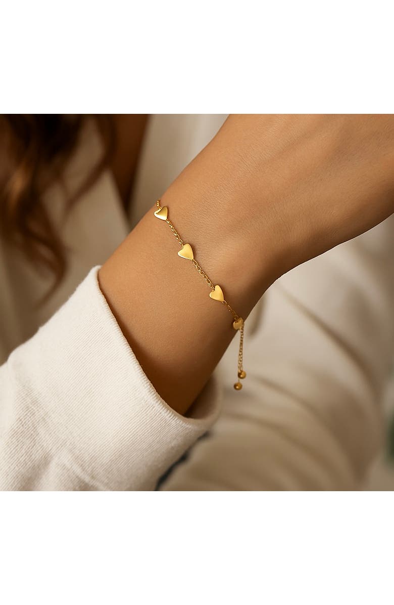 Donatello Gian Gold-Tone Adjustable Heart Bracelet, Alternate, color, Gold