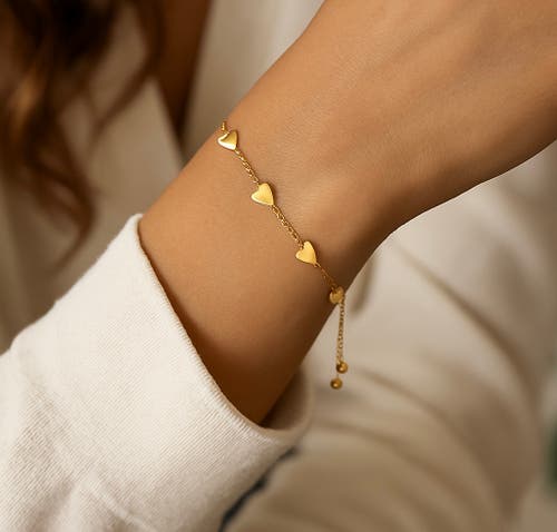 Donatello Gian Gold-tone Adjustable Heart Bracelet In Gold