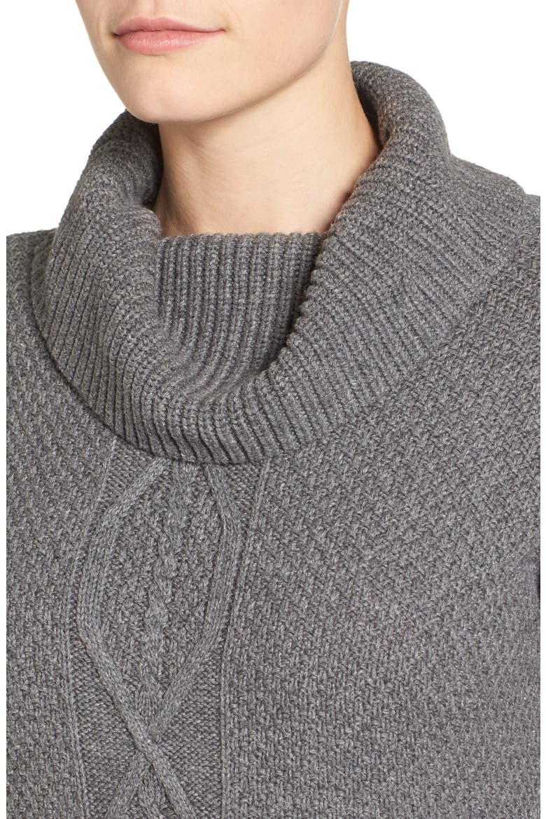 Cowl Neck Sweater Dress, Alternate, color, HEATHER DARK GREY