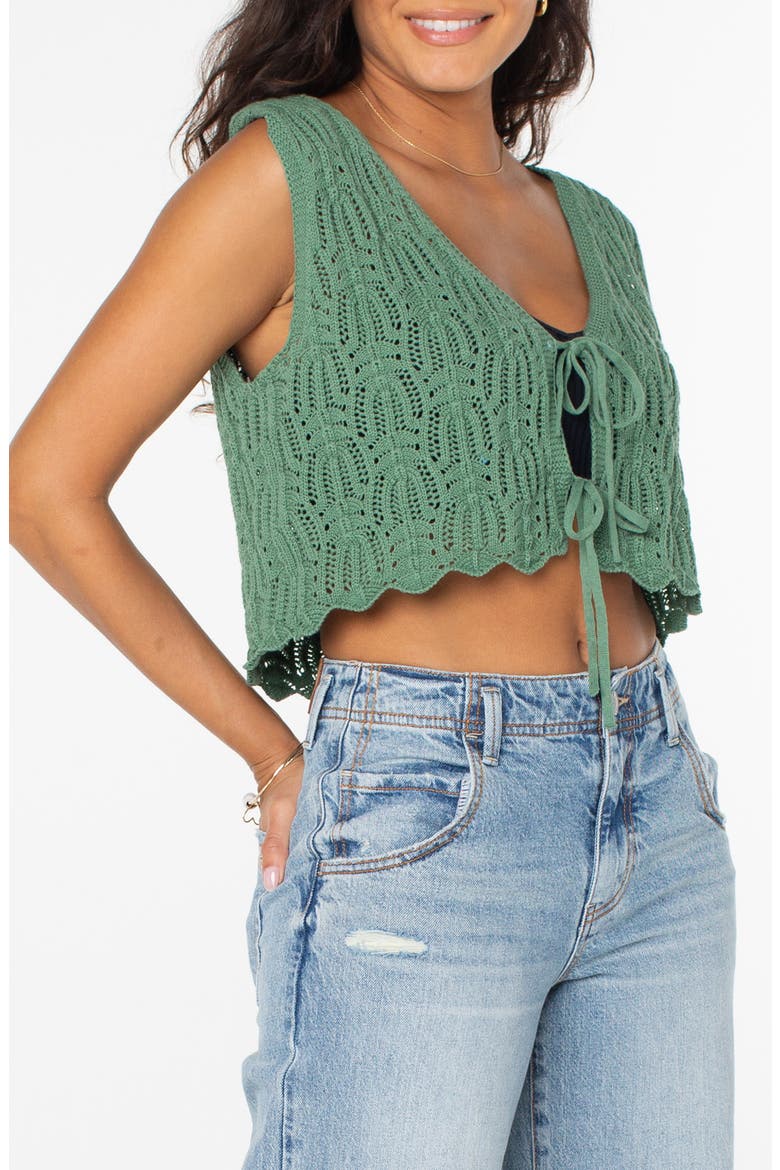 Beach Bound Cotton Crop Sweater Vest, Main, color, LODEN FROST SOLID