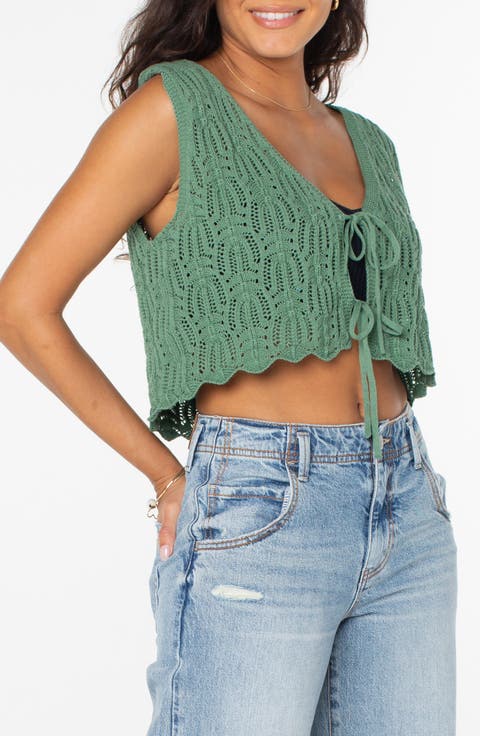 Beach Bound Cotton Crop Sweater Vest