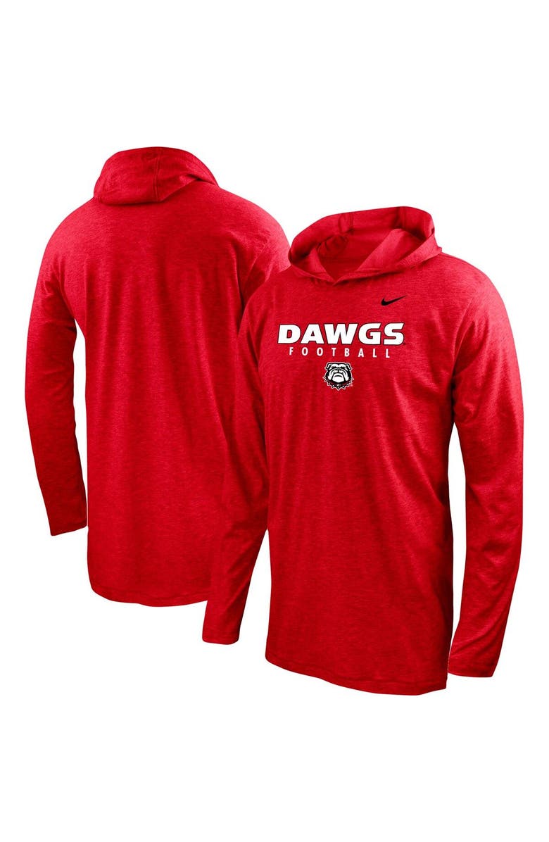 Nike Men's Nike Red Georgia Bulldogs Football Long Sleeve Hoodie T-Shirt, Main, color, 