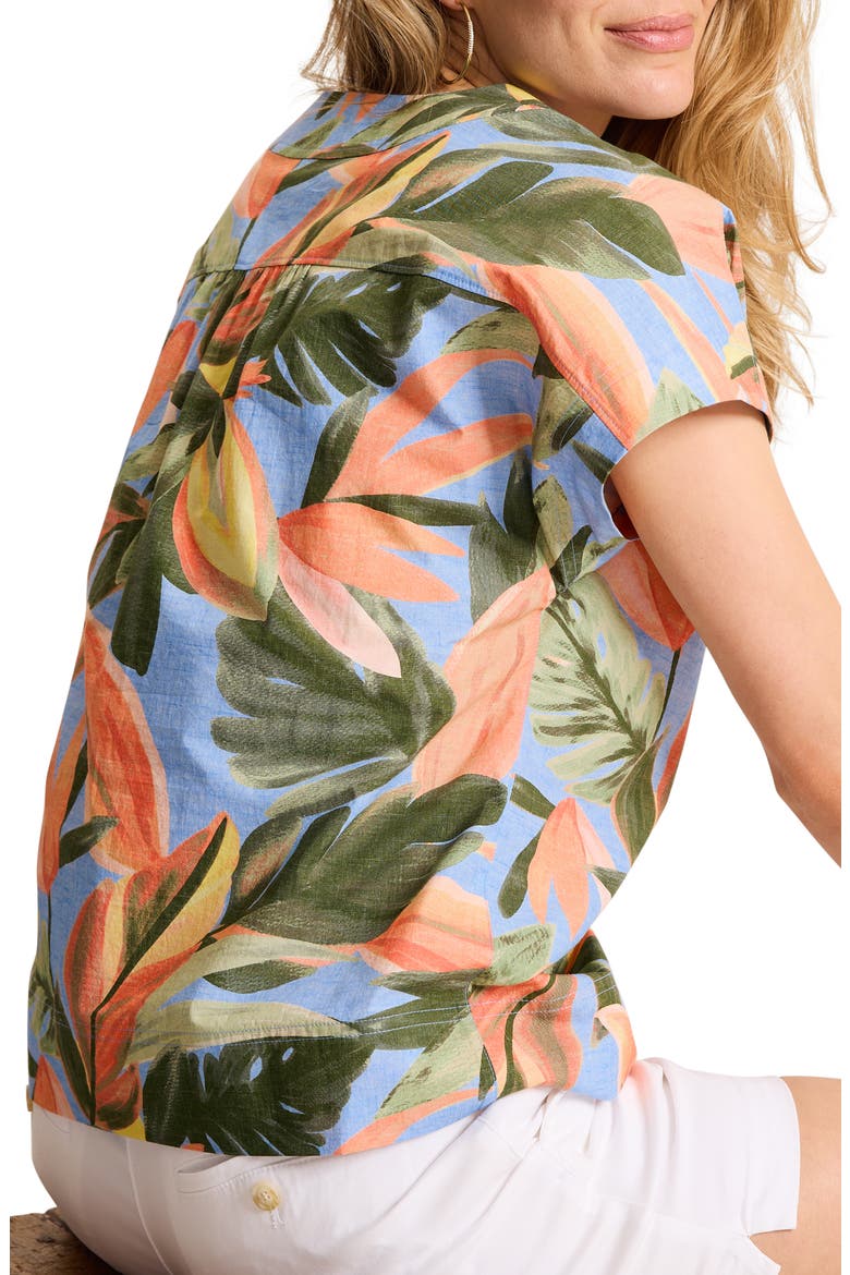 Beach Bloom Poplin Popover Top, Alternate, color, GRAPE POOLS