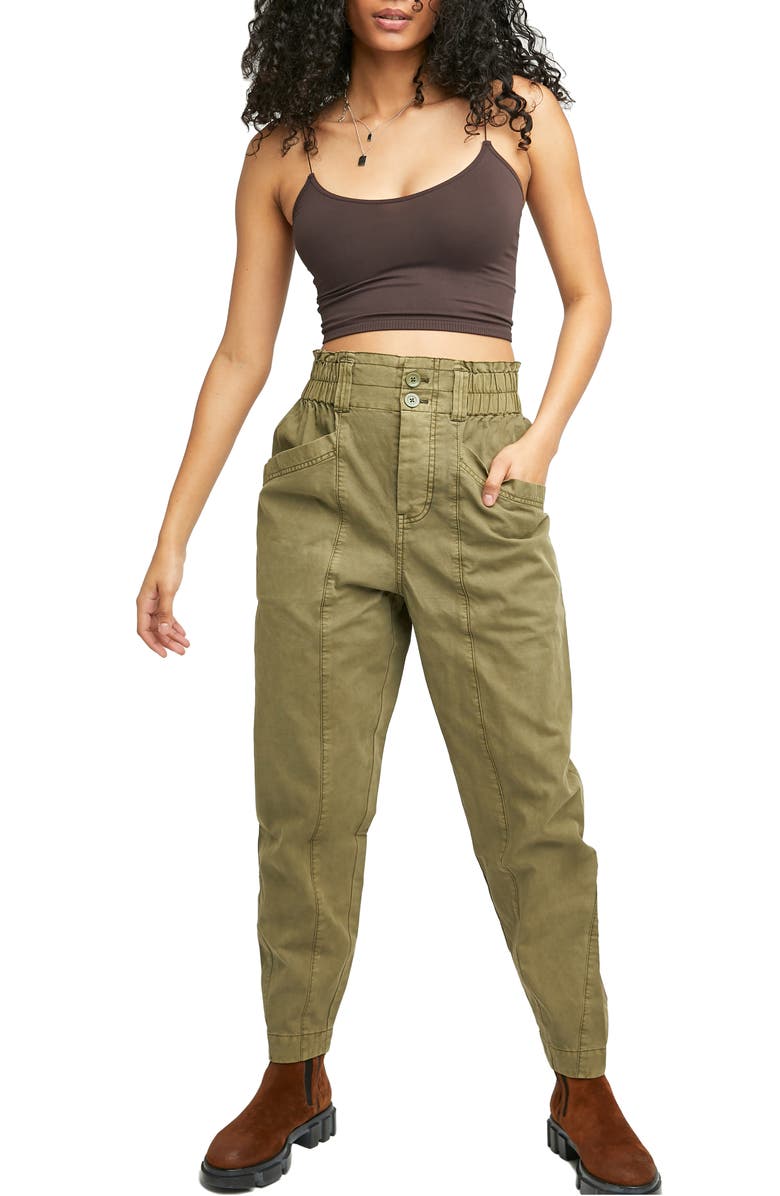 Free People Ready to Run Cinch Waist Cotton Cargo Pants, Alternate, color, 