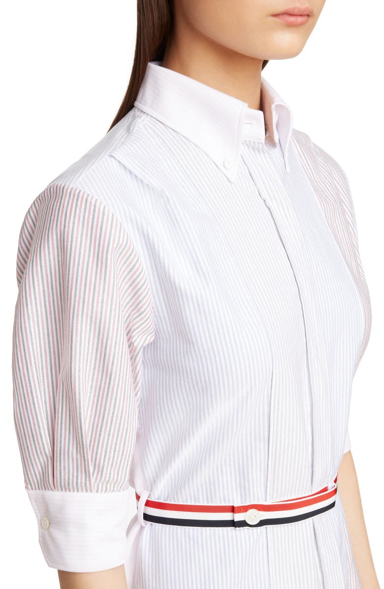 Thom Browne Stripe Belt Oxford Shirtdress, Alternate, color,