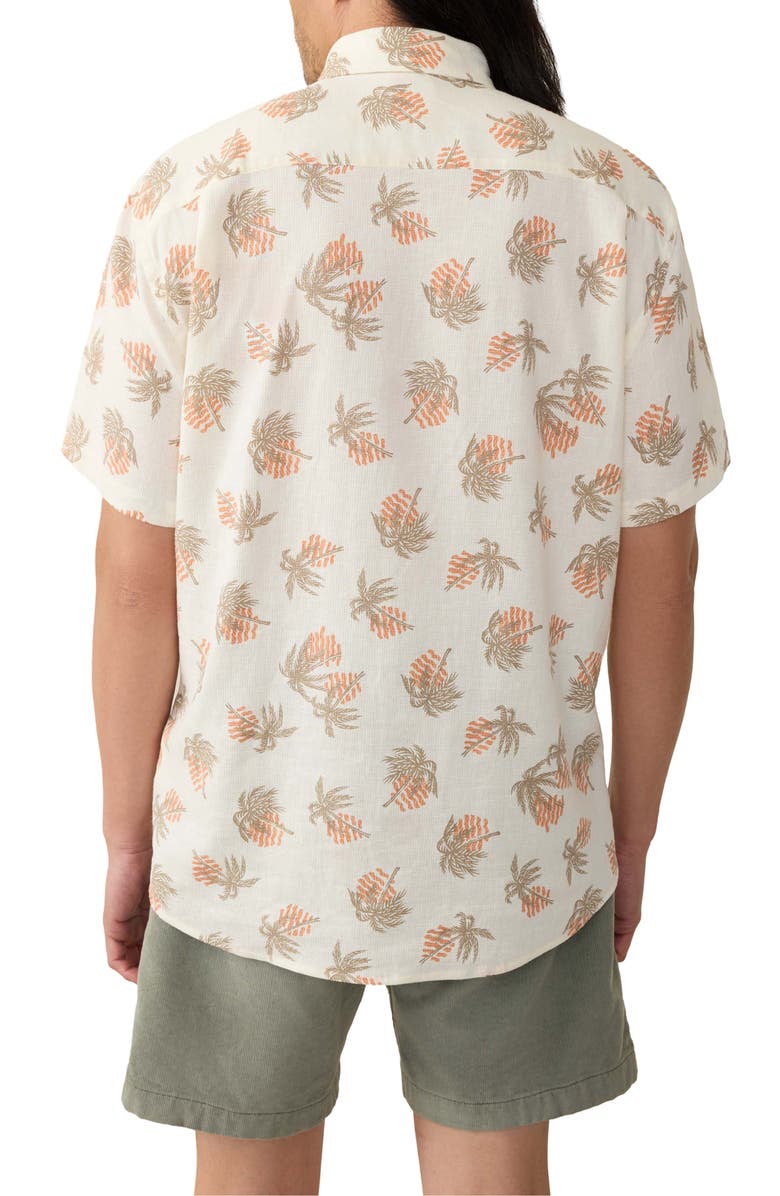 Faherty Breeze Short Sleeve Button-Down Shirt, Alternate, color, Sunlit Palm And Waves