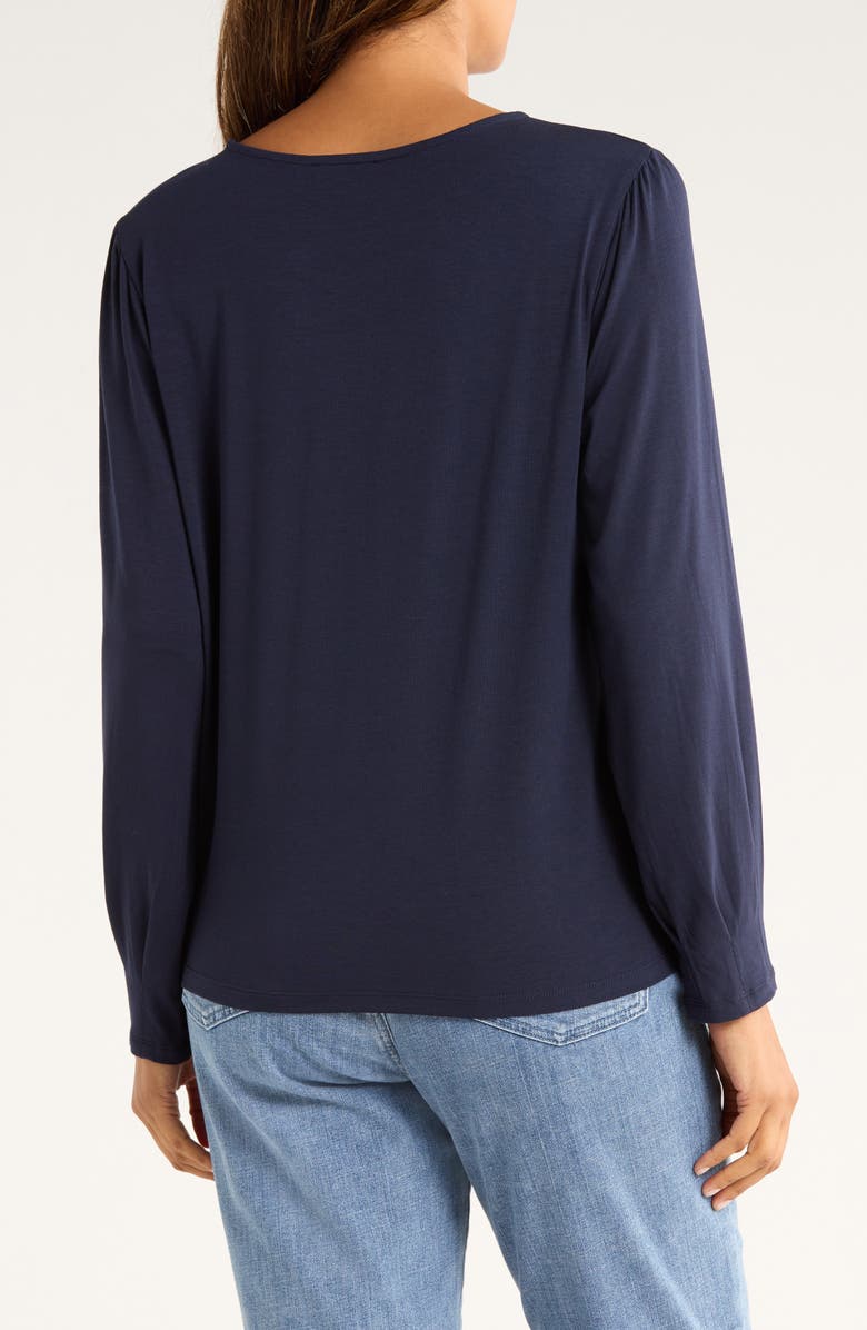 Eileen Fisher Pleat Sleeve Top, Alternate, color, Ink