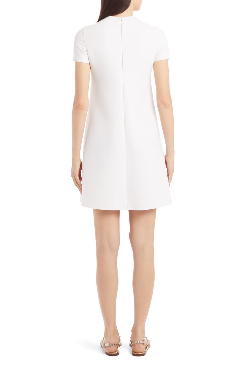 Tonal Logo Stripe Wool Shift Minidress, Alternate, color, AVORIO