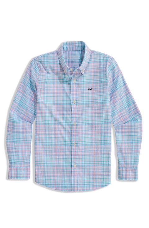 Kids' Parrotfish Plaid Featherweight Performance Button Down Shirt (Toddler, Little Kid & Big Kid)