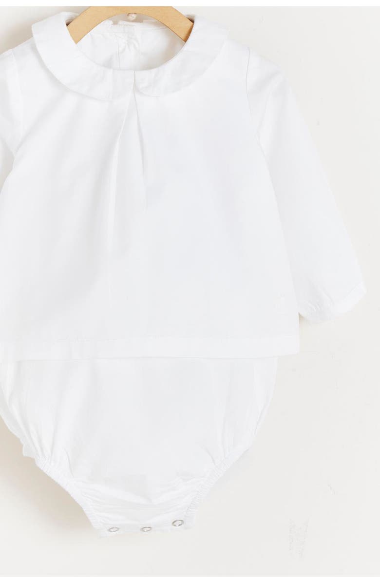 Babycottons Premium Cotton Bauti Blouse Bodysuit For Infant, Alternate, color, White