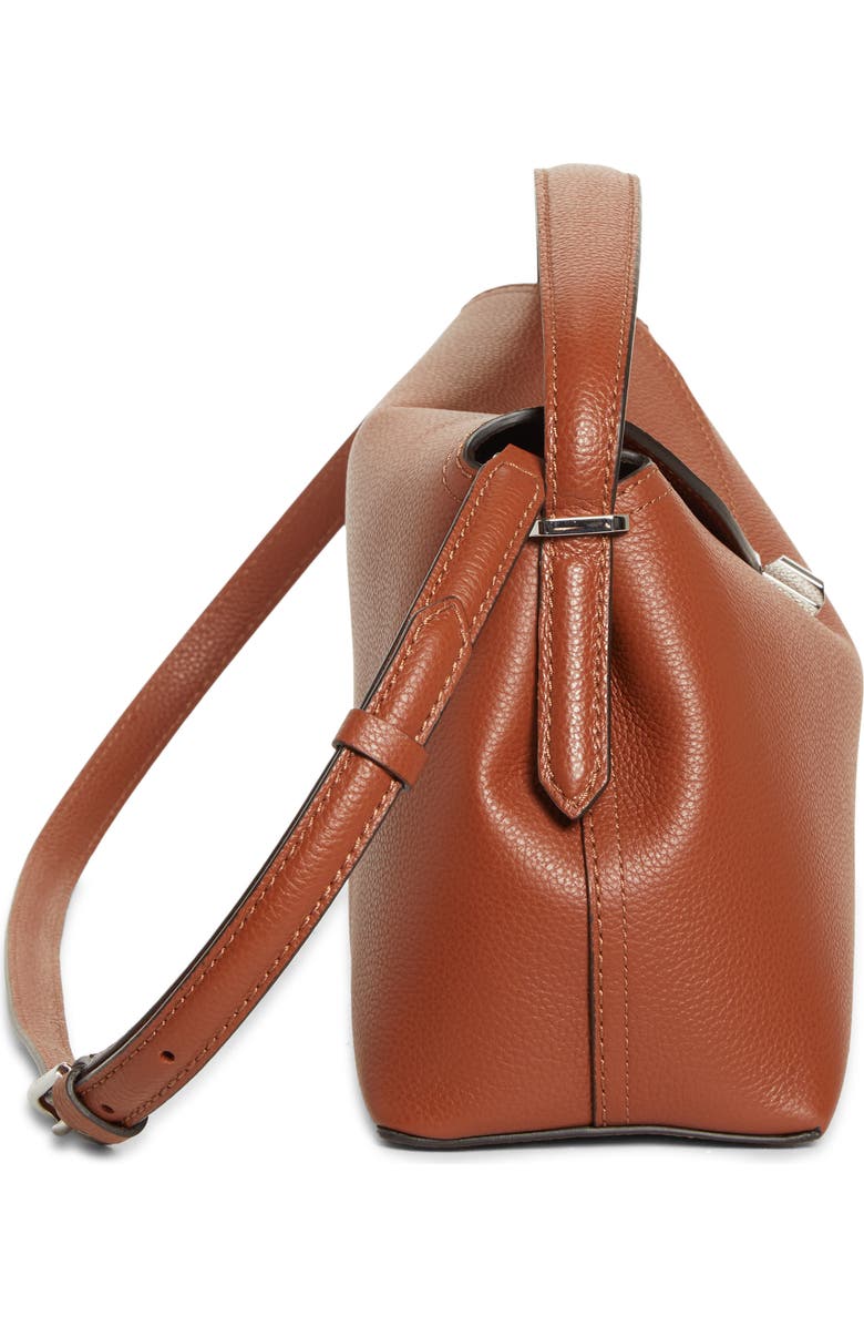 TOTEME T-Lock Grained Leather Top Handle Bag, Alternate, color, Sienna