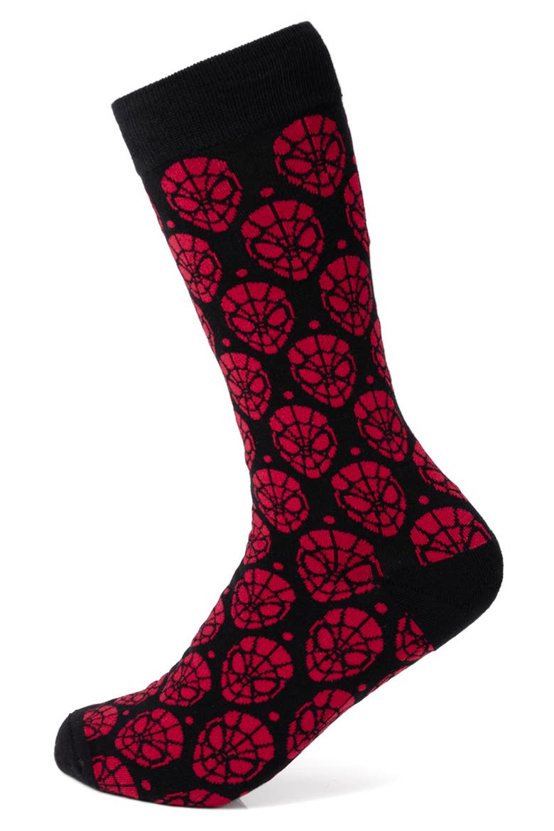 Spider-Man Crew Socks & Cuff Links Set, Alternate, color, BLACK