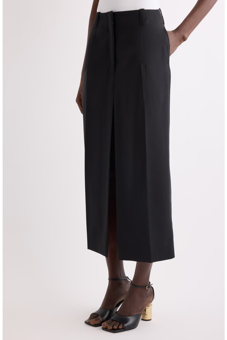Slit Wool & Mohair Pencil Skirt, Alternate, color, BLACK