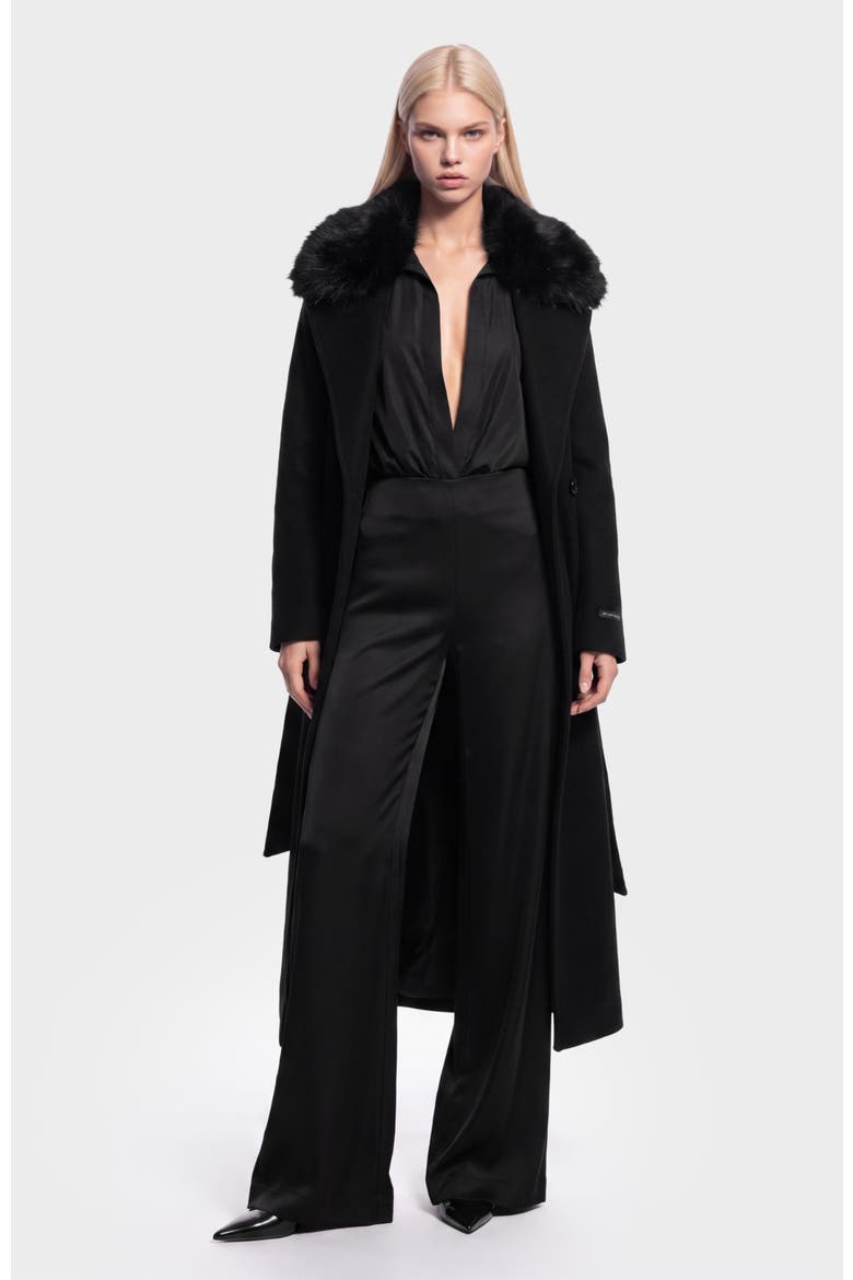 Mel Tailored Wool Coat, Alternate, color, Black