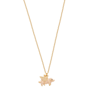 Fable England Flying Pig Enamel Necklace