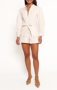 Petal & Pup Fawn Tie Waist Denim Romper