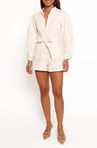 Petal & Pup Fawn Tie Waist Denim Romper