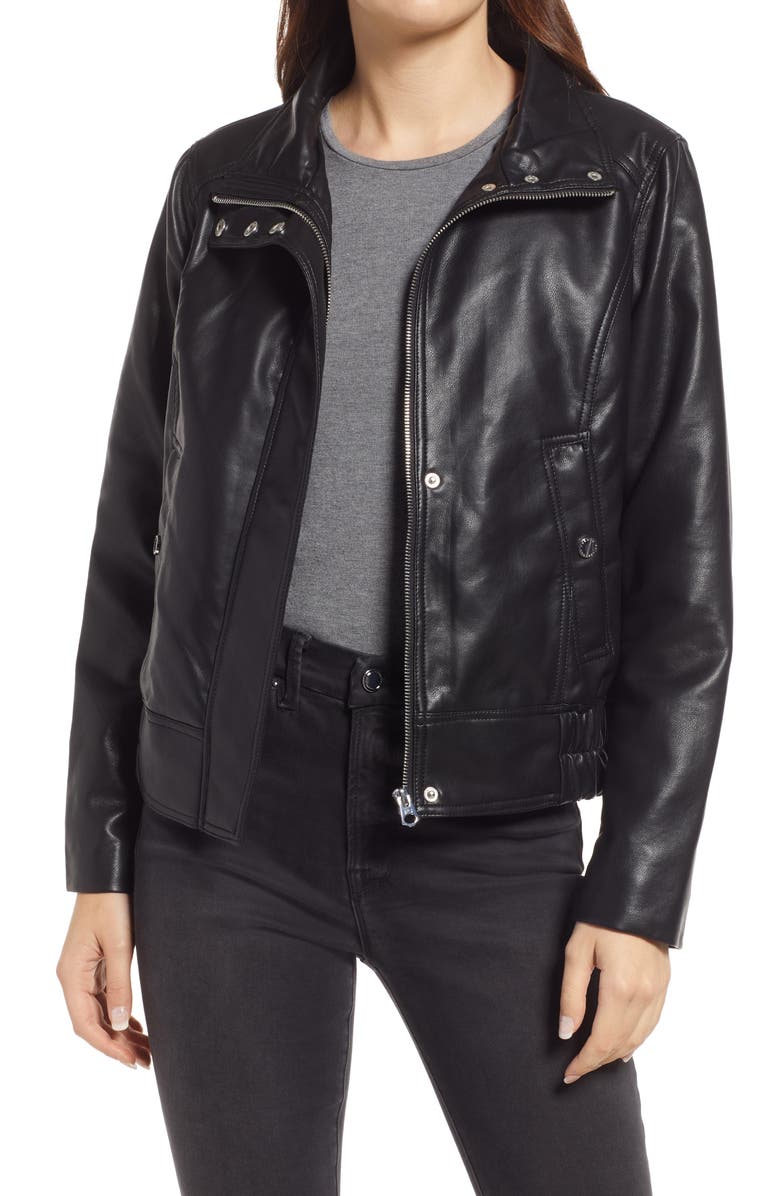 French Connection Faux Leather Jacket, Main, color,