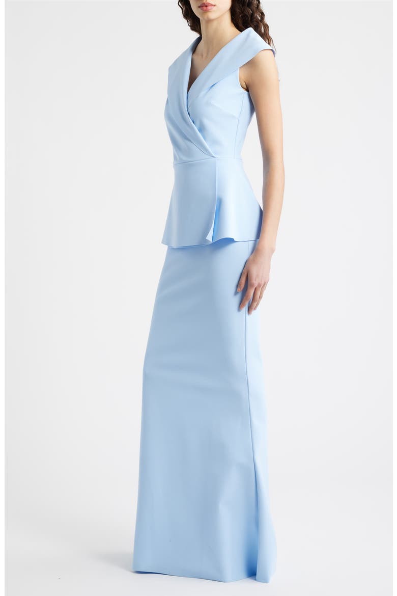 Moxelle Portrait Collar Gown, Alternate, color, BLUE AURA