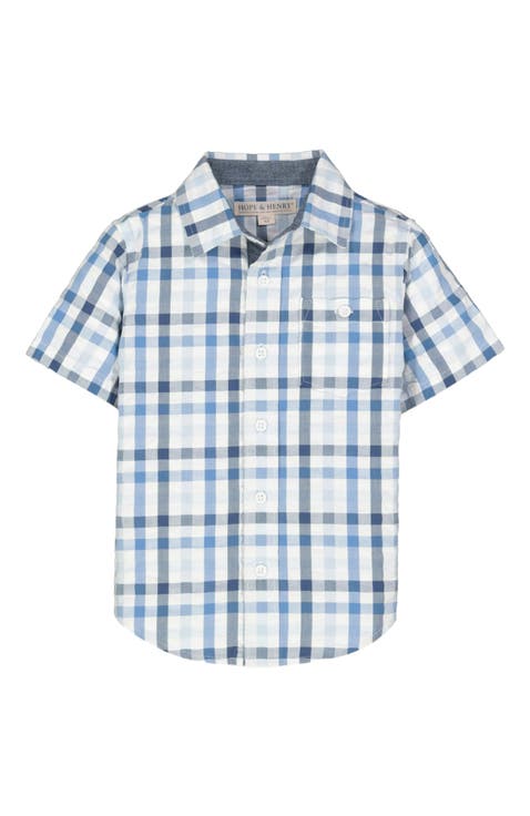 Baby Boys' Seersucker Short Sleeve Button Down Shirt, Infant