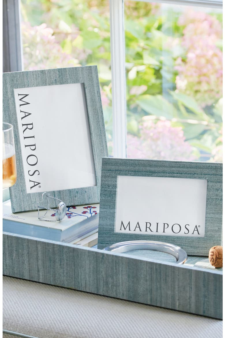 Capri Faux Grasscloth 4 x 6-Inch Picture Frame, Alternate, color, AQUA