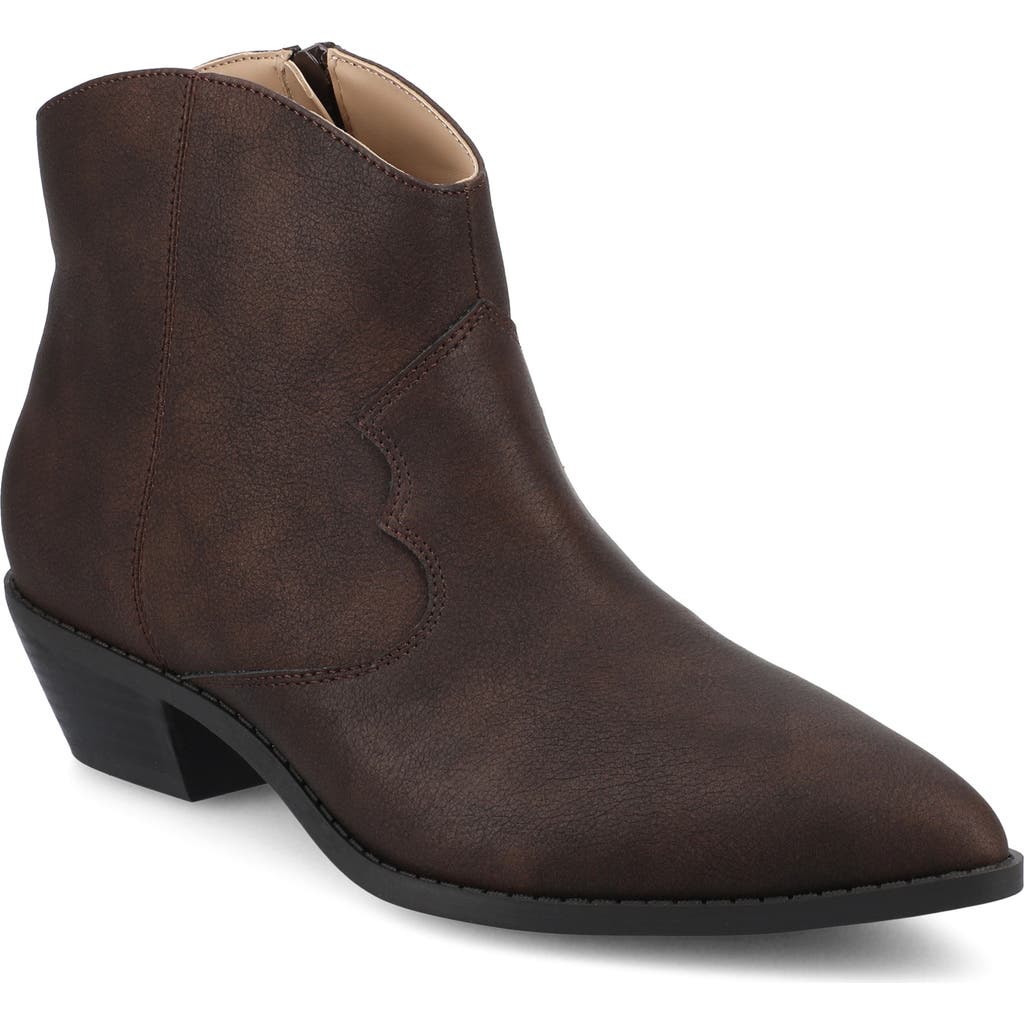 Journee Collection Taliah Western Ankle Boot In Brown