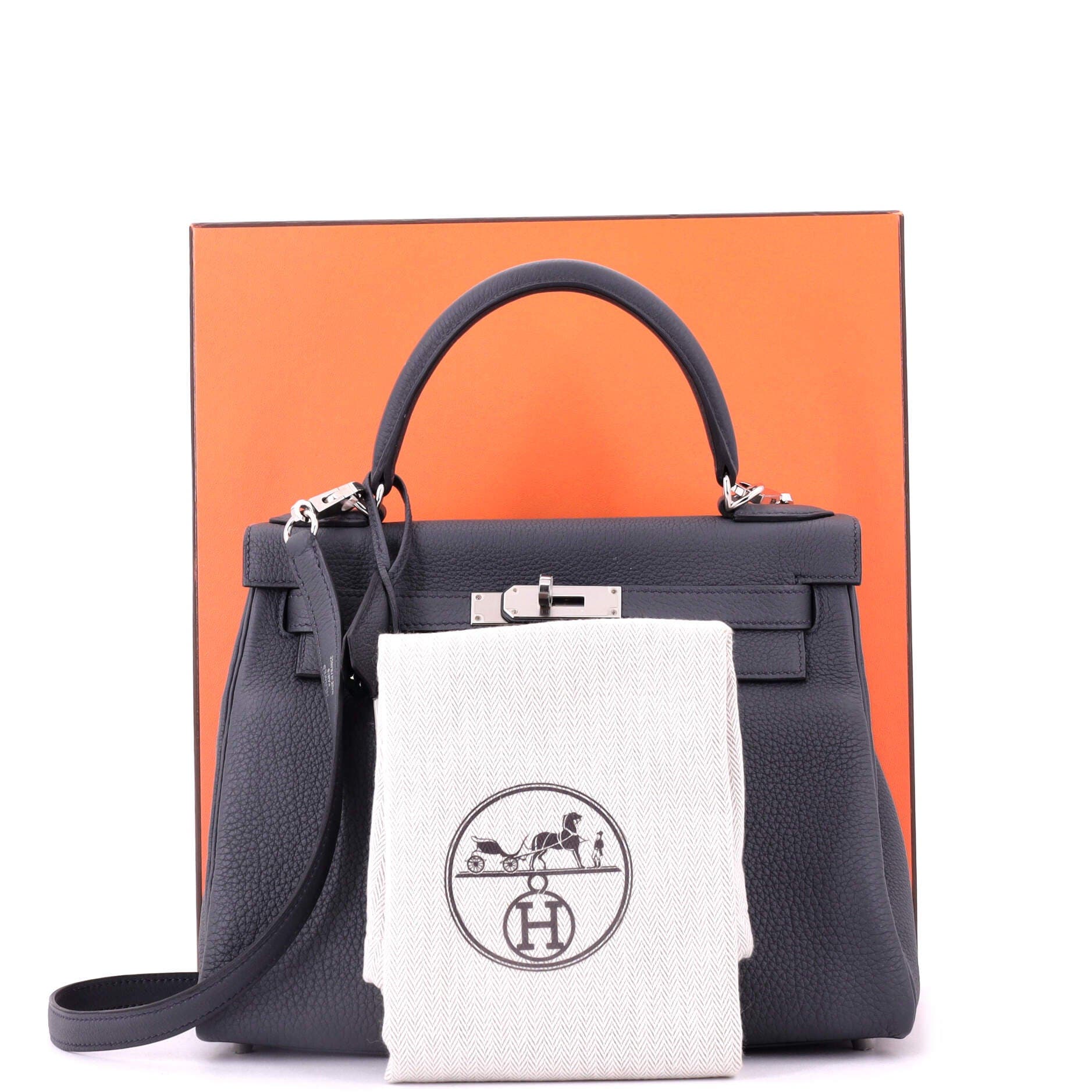 Pre-Owned Hermes Kelly Handbag Grey Togo with Palladium Hardware 28, Alternate, color, 