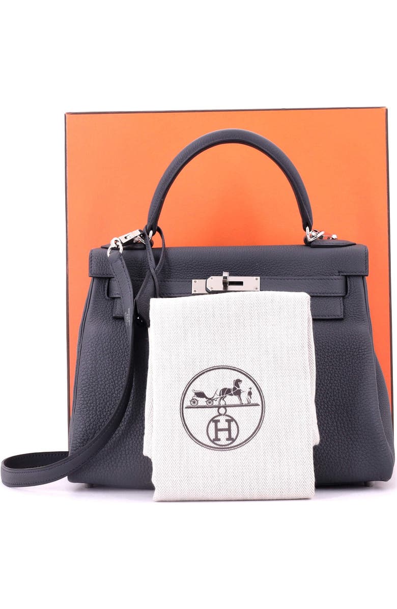 Pre-Owned Hermes Kelly Handbag Grey Togo with Palladium Hardware 28, Alternate, color,