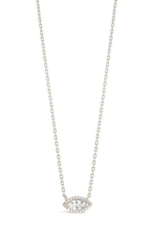 Sterling Forever Jamie Marquise Cubic Zirconia Pendant Necklace In Silver