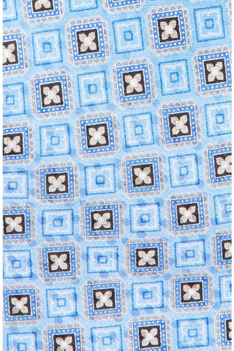 Geometric Print Silk Tie, Alternate, color, LT BLUE