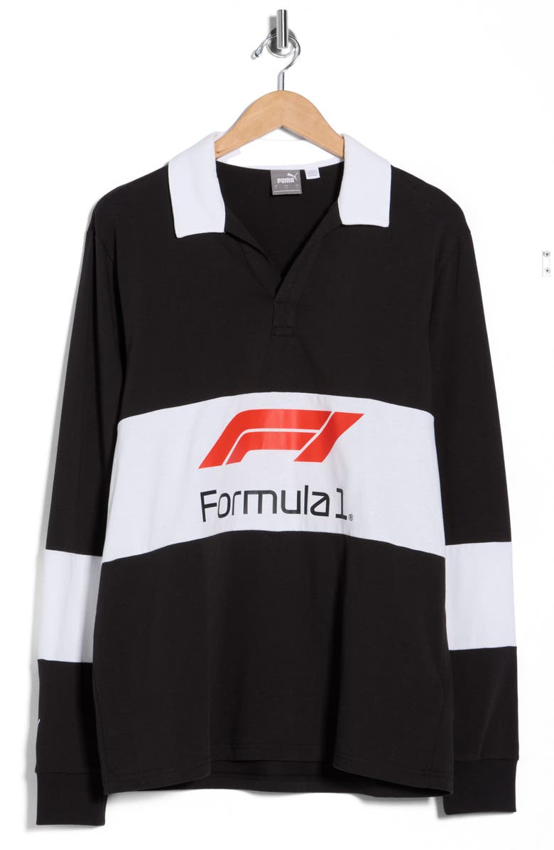 PUMA Formula 1<sup>®</sup> Long Sleeve Rugby Polo, Alternate, color, Puma Black