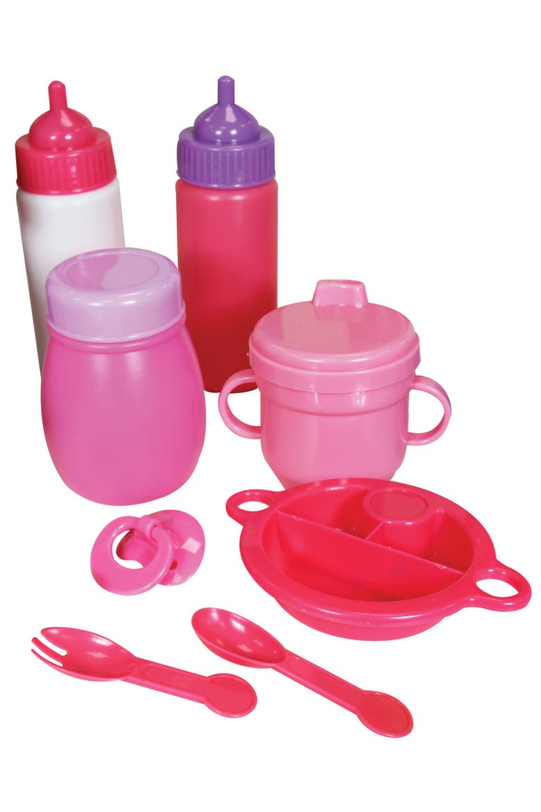 12 Inch Baby Doll & Accessories Set, Pink, 2 Extra Outfits, Care Accessories, Alternate, color, Multicolored