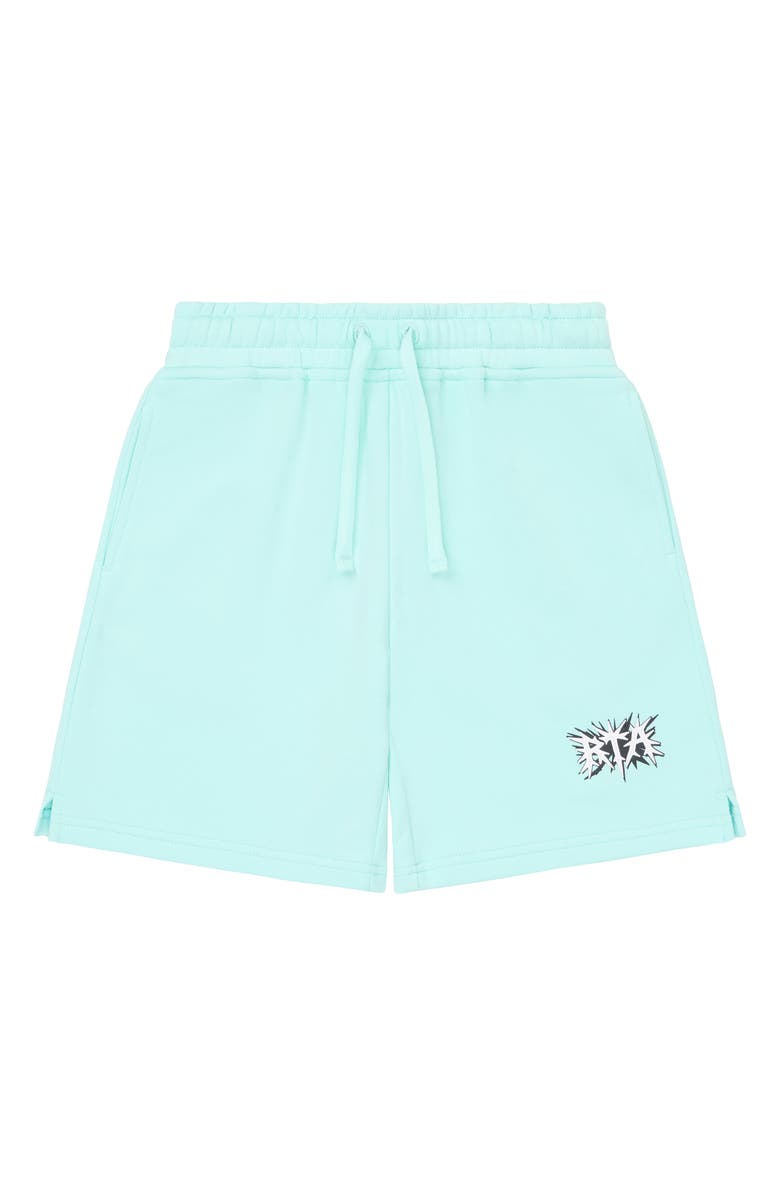 RtA Kids' Conner Cotton Sweat Shorts, Main, color, Turquoise Spike Rta