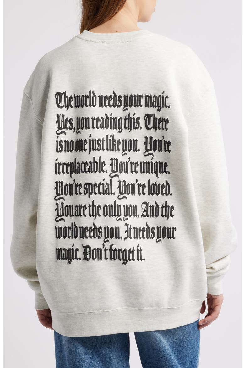 Magic Mantra Puff Print Graphic Sweatshirt, Alternate, color, OATMEAL