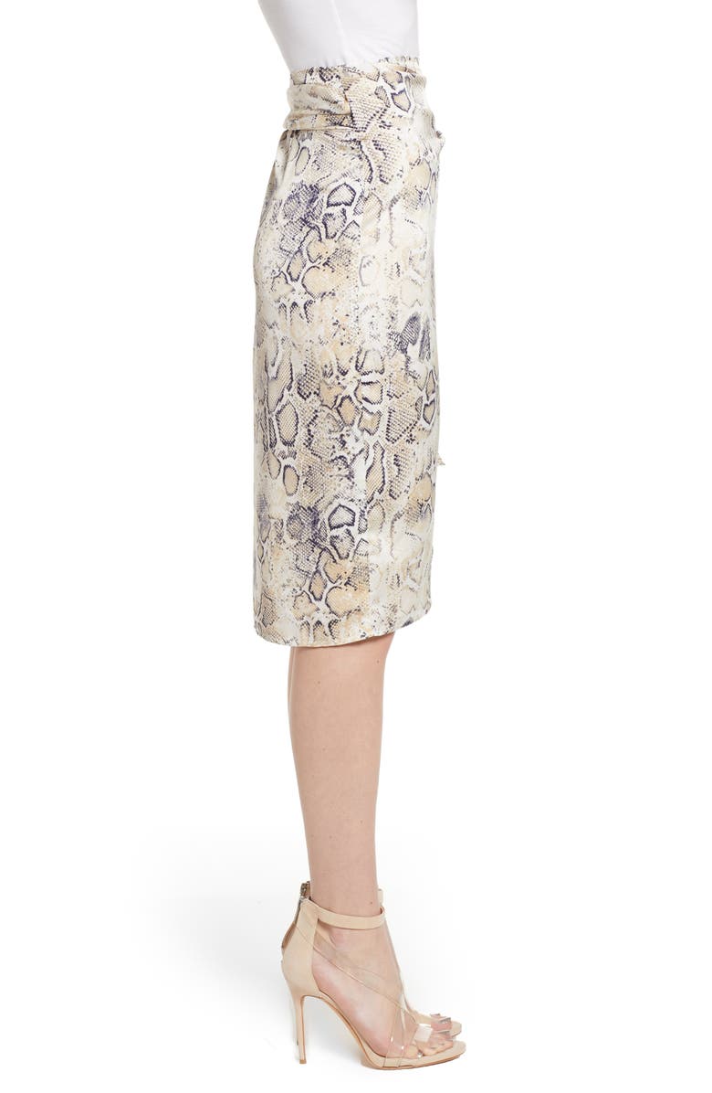 J.O.A. Snakeskin Print Wrap Skirt, Alternate, color, Navy Animal