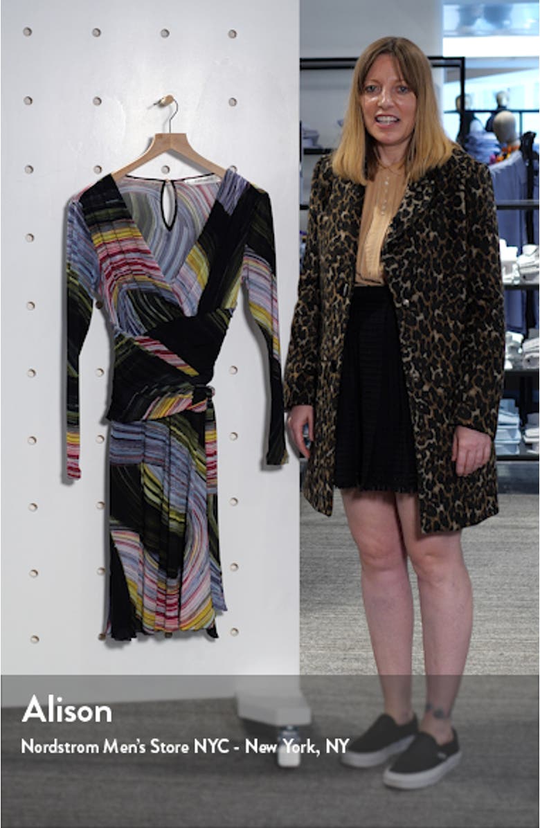 Indigo Long Sleeve Faux Wrap Dress, sales video thumbnail