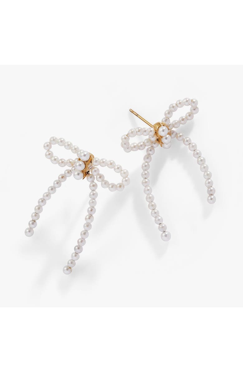 Alex and Ani Pearl Bow Earrings, Alternate, color, Pearl