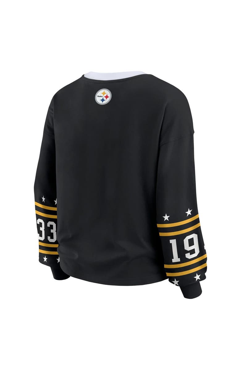 WEAR by Erin Andrews Women's WEAR by Erin Andrews Black Pittsburgh Steelers Sport Long-Sleeve T-Shirt, Alternate, color, Black