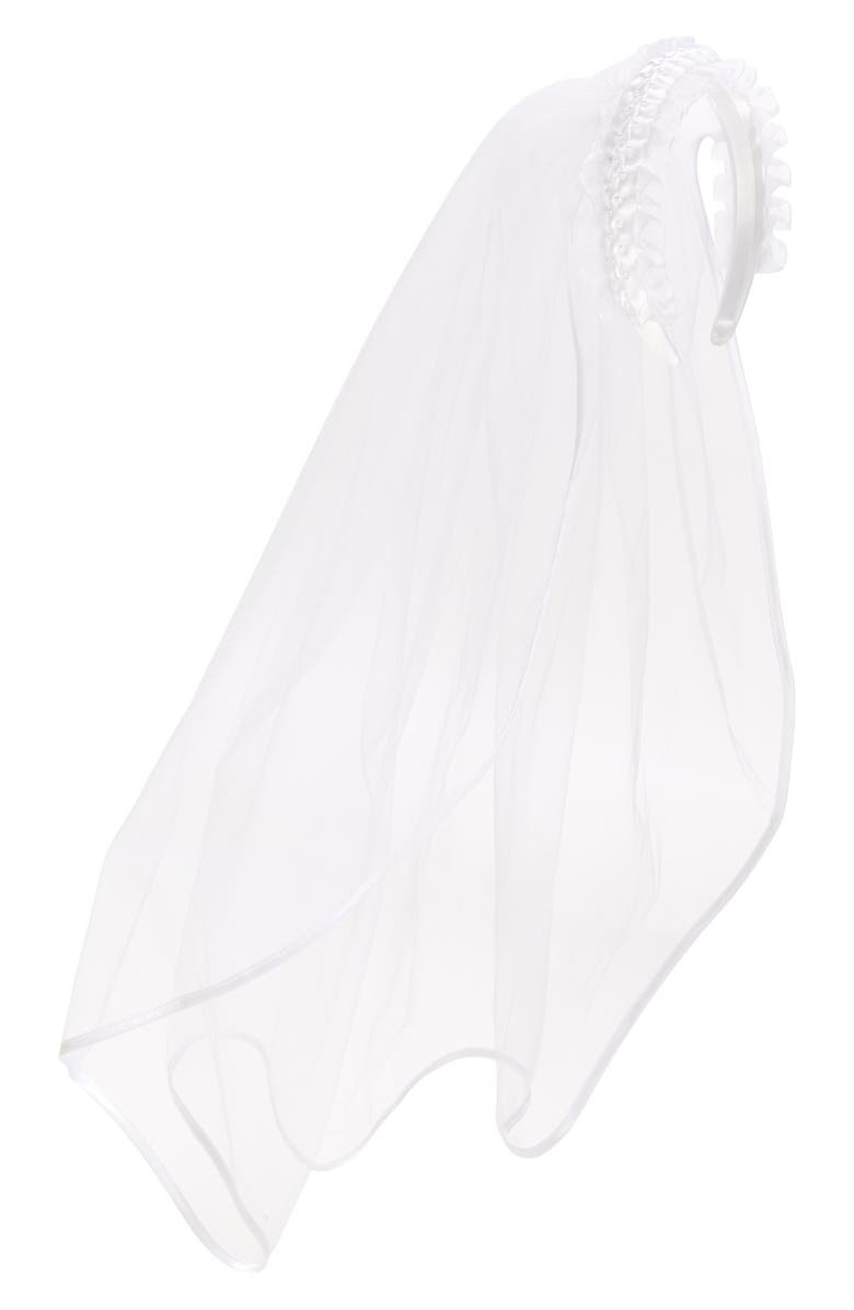 BLUSH by Us Angels First Communion Tulle Headband Veil, Main, color,