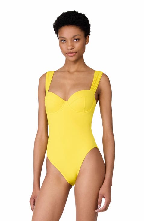Underwire Shirred One Piece Swimsuit