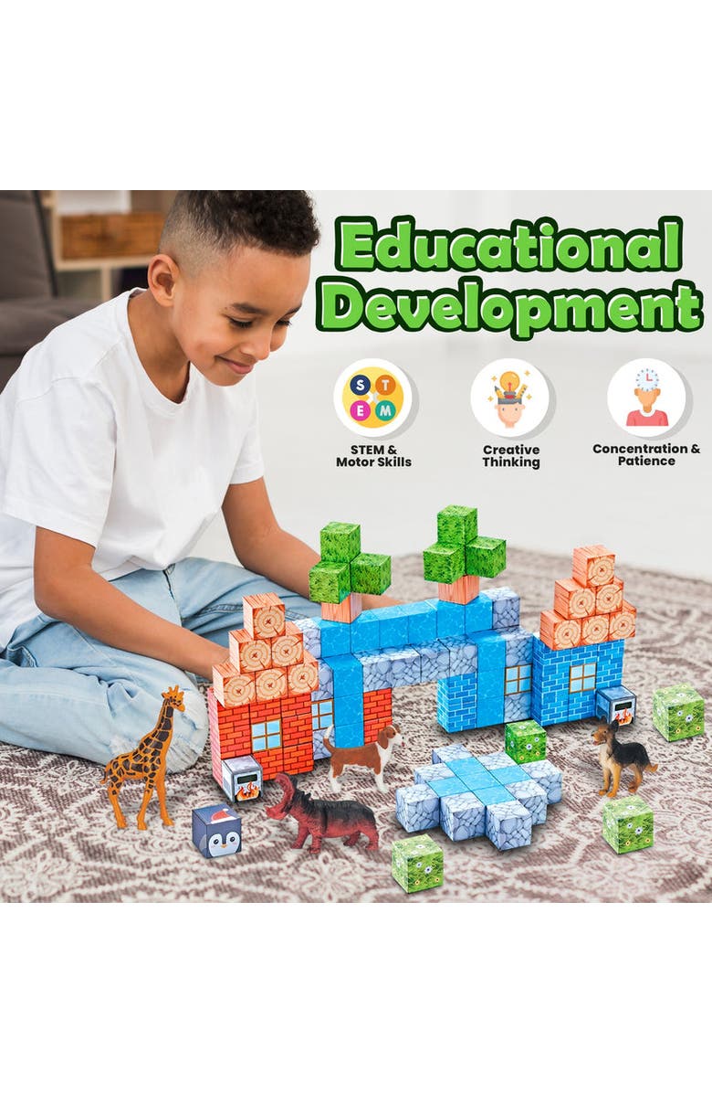 CONTIXO 100 Pcs Magnetic Building Cube Game, Alternate, color, Multi Color