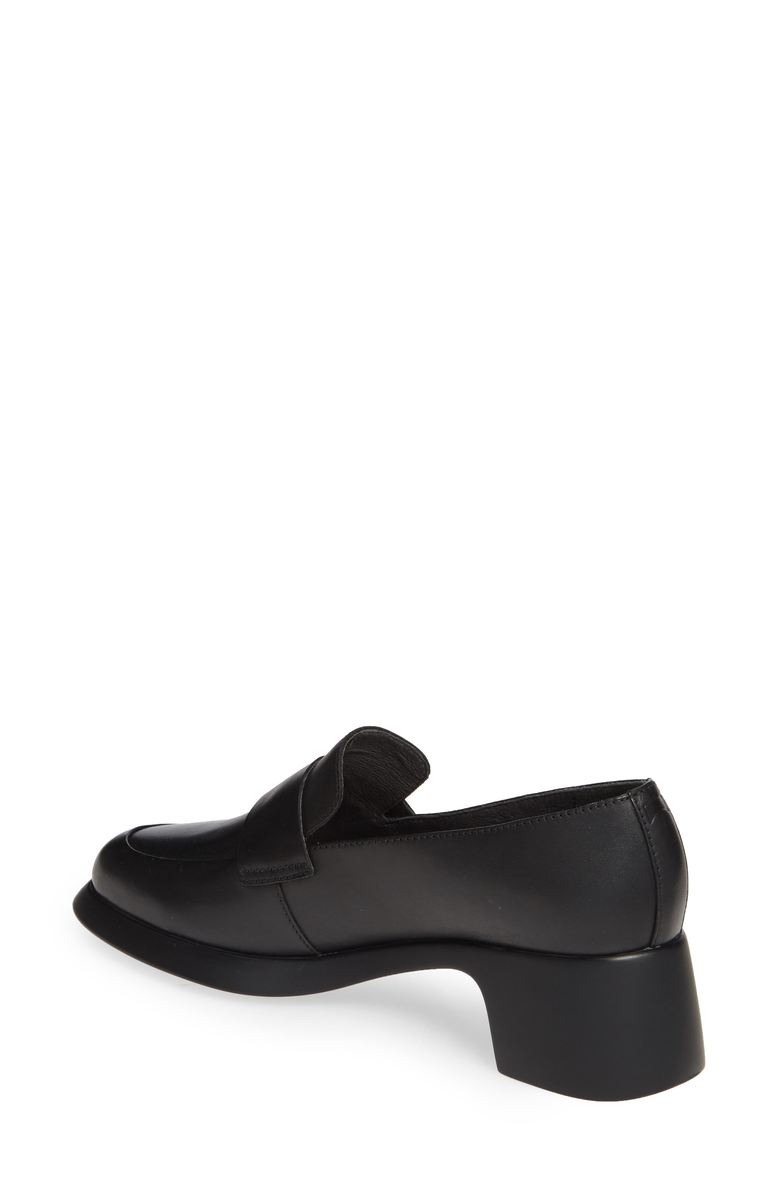 Trisha Leather Loafer Pump, Alternate, color, BLACK LEATHER