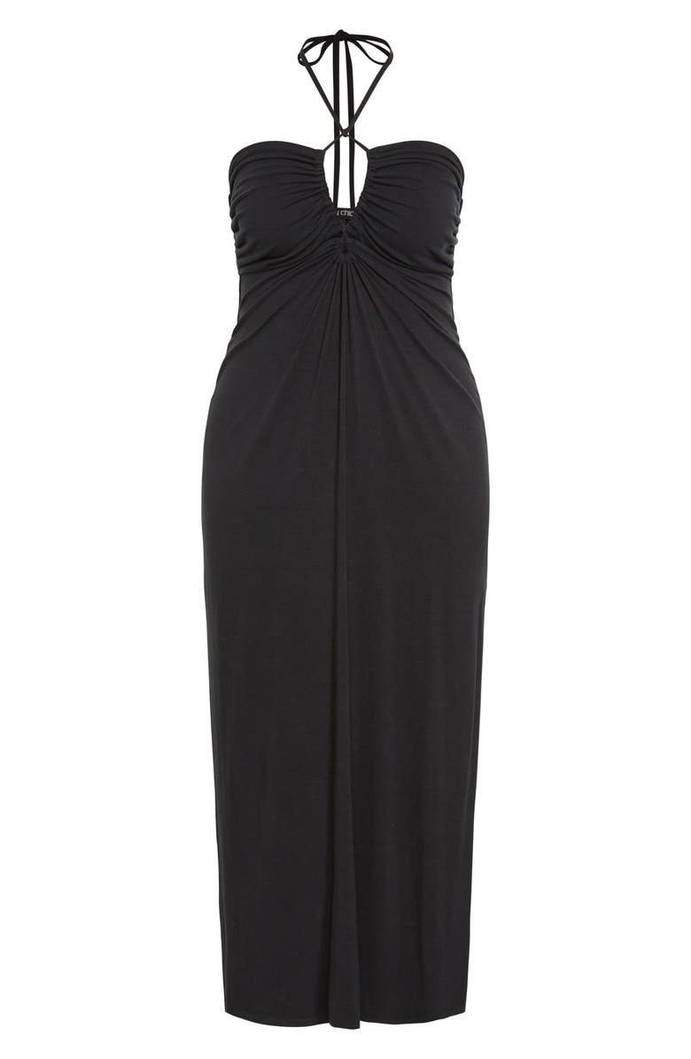 City Chic Miley Halter Midi Dress, Alternate, color,